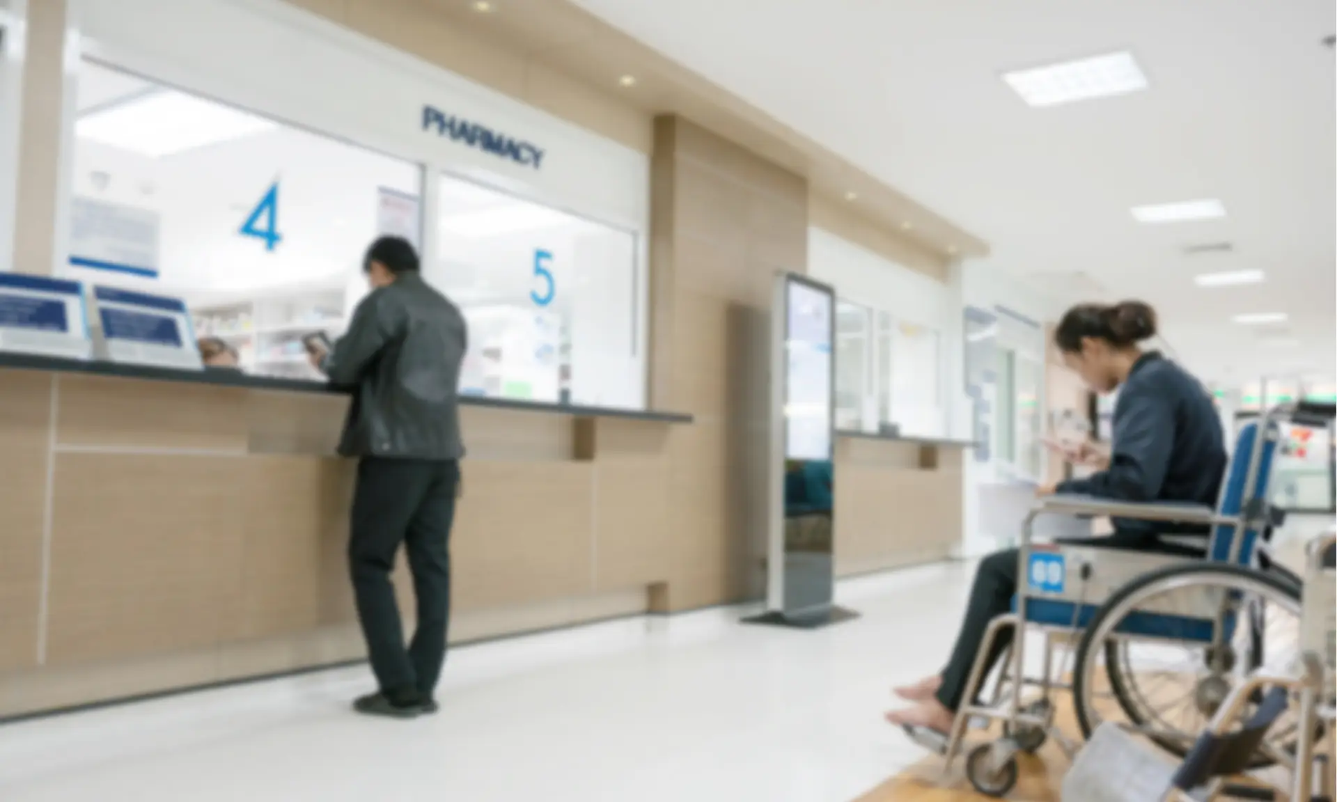 pharmacy with digital signage kiosk