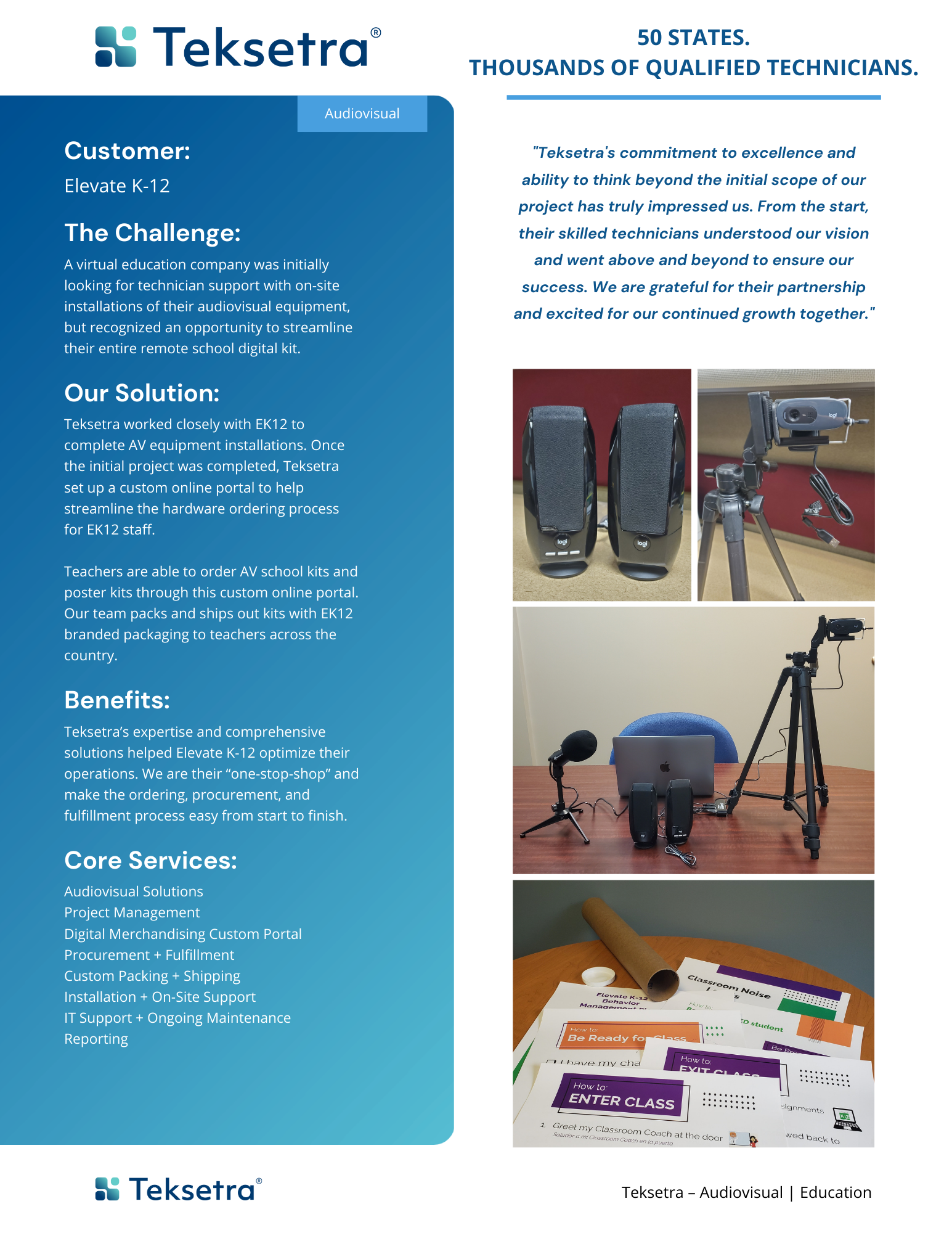 Elevate K12 AV Case Study Teksetra